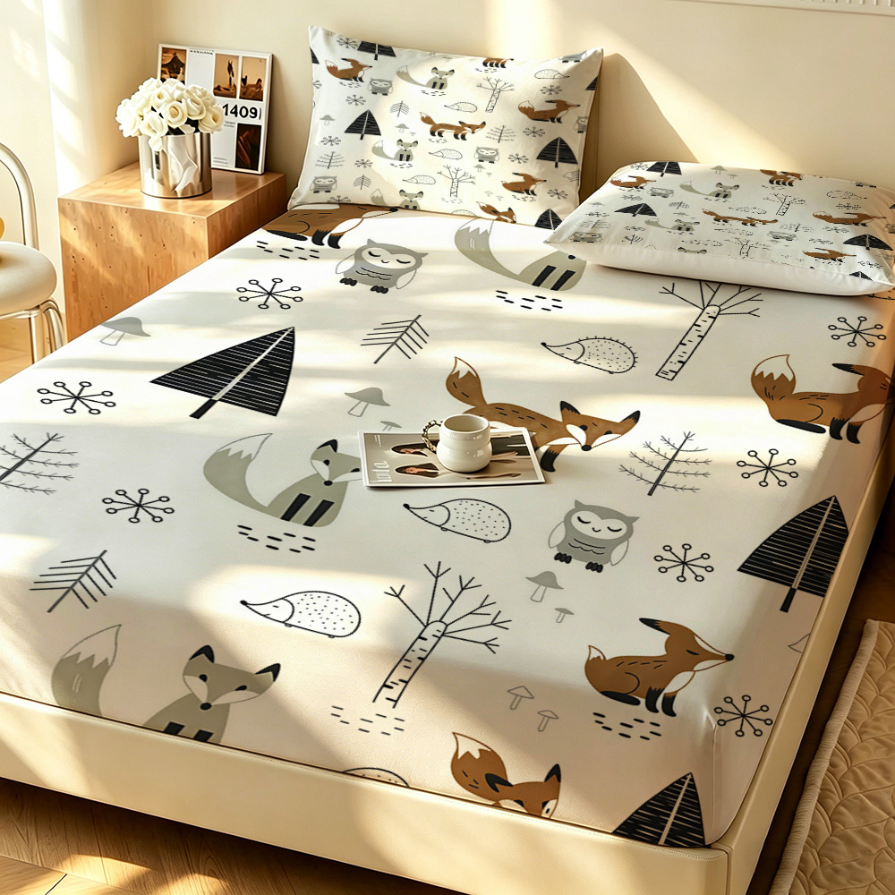Forest Fox Owl Pine Fitted She - огляд і ціна Fitted Sheet Deep