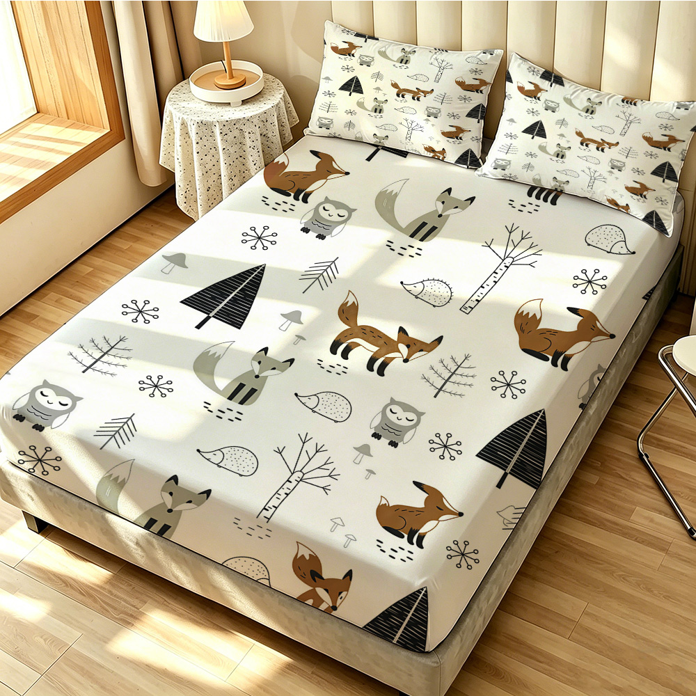 Forest Fox Owl Pine Fitted She - огляд і ціна Fitted Sheet Deep
