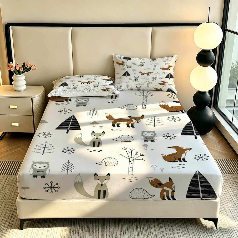 Forest Fox Owl Pine Fitted She - огляд і ціна Fitted Sheet Deep
